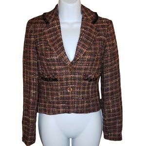 Express Design Studio - Multicolored Brown Tweed Blazer Jacket - 0 - LN